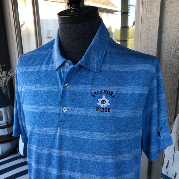 Puma Shirts Puma Mens Blue Gray Heathered Sycamore Ridge Perf Golf Shirt Sz Xl Poshmark